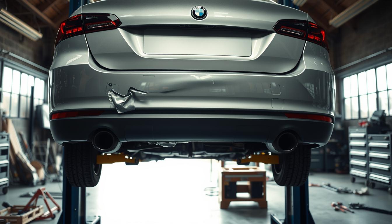 Rear bumper damage repair
