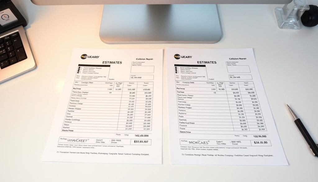 collision repair estimate comparison