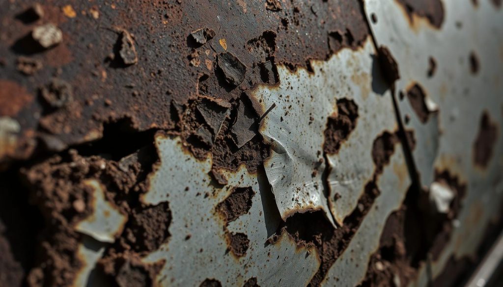 rust damage on auto body part