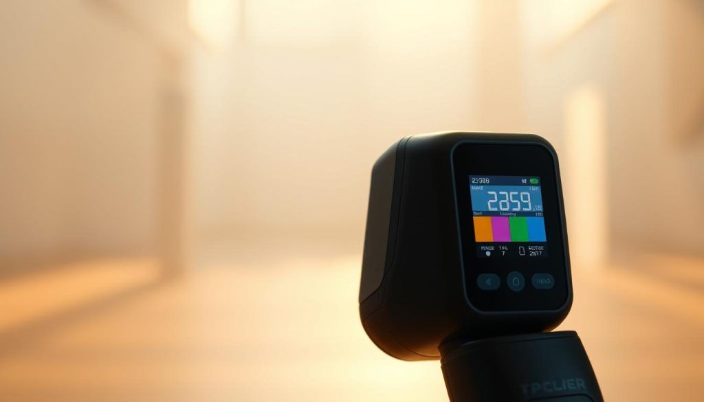 A vibrant, high-resolution image of a handheld digital color scanner device against a soft, out-of-focus background. The scanner has a sleek, minimalist design with a glossy black surface and a brightly illuminated scanning area. Diffused, natural lighting creates warm highlights and subtle shadows, emphasizing the tactile quality of the device. The foreground is sharply in focus, inviting the viewer to closely examine the precise digital readout and color swatches displayed on the scanner's high-definition display panel. The overall mood is one of modern, technological precision and the promise of an exact color match. A vibrant, high-resolution image of a handheld digital color scanner device against a soft, out-of-focus background. The scanner has a sleek, minimalist design with a glossy black surface and a brightly illuminated scanning area. Diffused, natural lighting creates warm highlights and subtle shadows, emphasizing the tactile quality of the device. The foreground is sharply in focus, inviting the viewer to closely examine the precise digital readout and color swatches displayed on the scanner's high-definition display panel. The overall mood is one of modern, technological precision and the promise of an exact color match.
