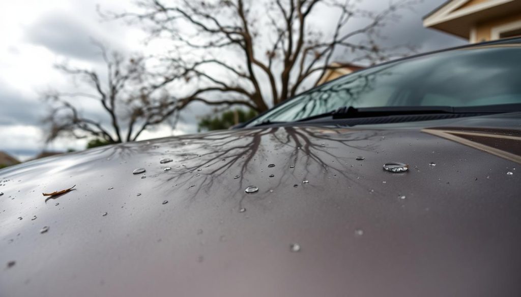 wind damage on car